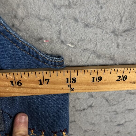 Vintage Way To Go Denim Vest Womens Large Noahs Ark Embroidered Animals 90s Rare - Picture 5 of 15